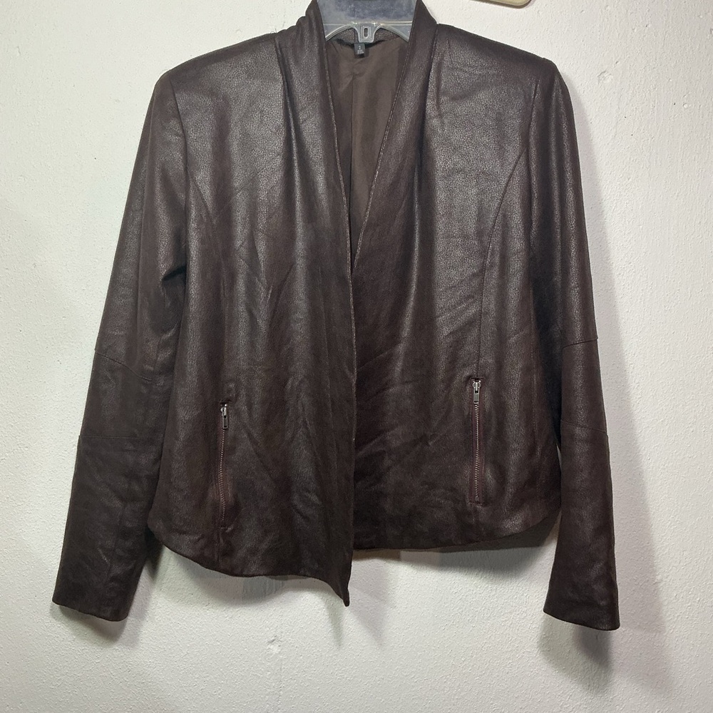 Waverly Grey Dark Brown Leather Jacket